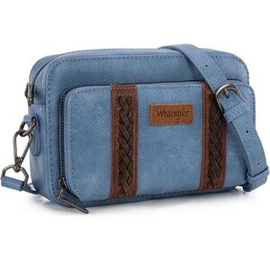 Wrangler Crossbody Bag Small Multi Pocket with Adjustable Strap 7.8 x3.2 x5.6 in